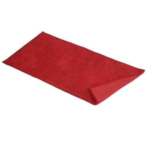 Sophie Tappeto da Bagno Tinta Unita in Microfibra Fondo Antiscivolo, Tappetino Bagno Assorbente Asciugatura Rapida Pelo Lungo, Scendidoccia, Disponibile in più Misure e Colori (Bordeaux, 50x80 cm)