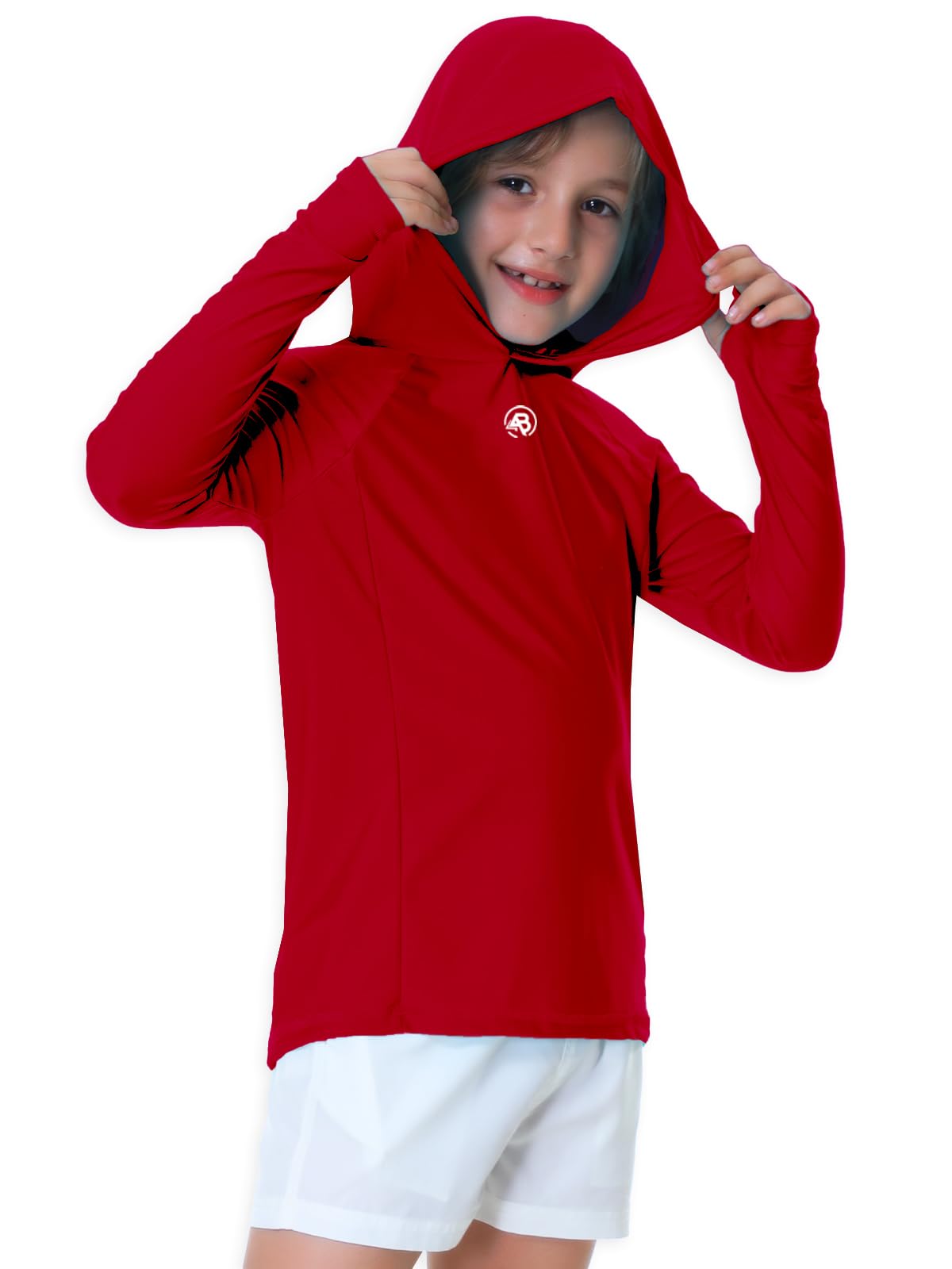 AOBUTE Sudadera unisex de manga larga con capucha para niños UPF 50+ con agujero para el pulgar de 3 a 12 años
