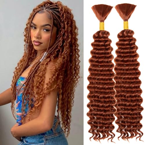 Braiding Hair Mix Boho Hair 150g 2 Bundles/Pack 18 Inch Deep Wave Bohemian Braids for Curly Braiding Hair No Weft Natural Color, Boho Braids Hair Water Wave(350# 18inch 2pc)