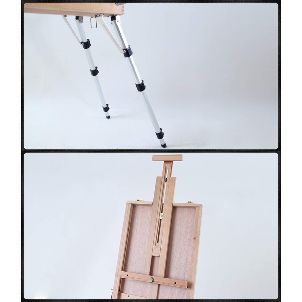 Display Cavalletto Tavolo da Disegno Legno Pittura Stand Portatile Picture Box Studio Multifunzione Desktop Cavalletto Supporto in Lega di Alluminio