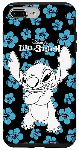 Coque iPhone 7 Plus Stitch floral : protection en silicone Disney