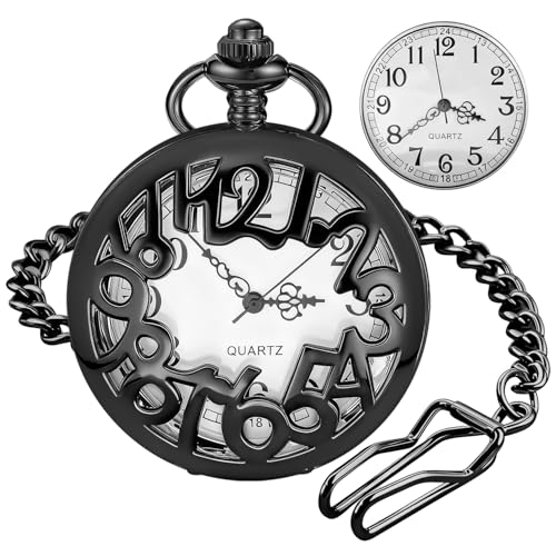 Montre à gousset à quartz pour homme avec cadran blanc Tiong