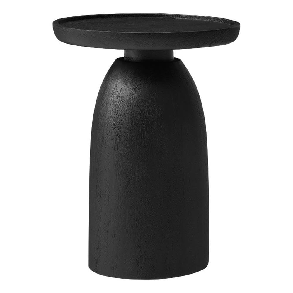 Modway Holloway Solid Mango Wood Side End Table in Black
