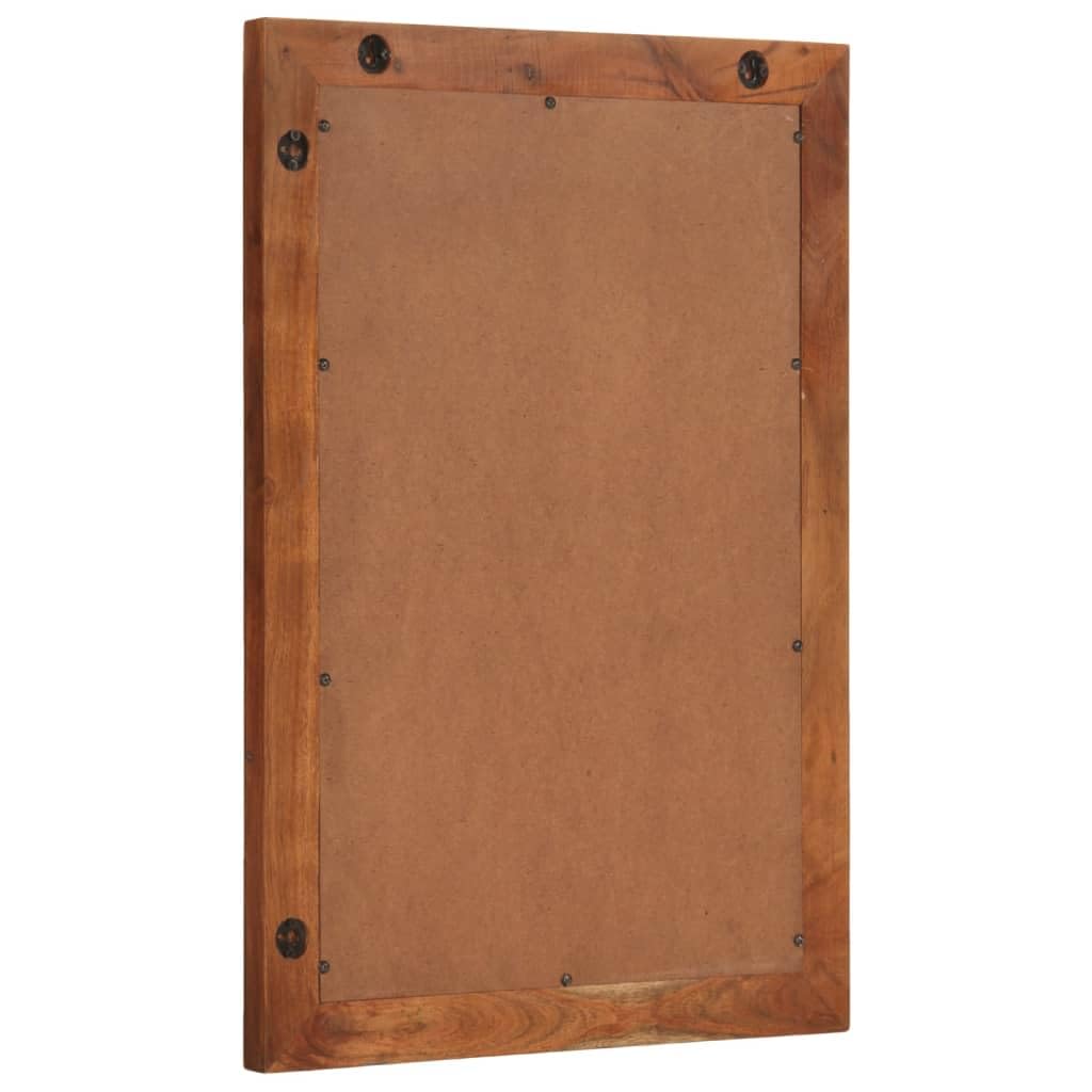 Espejo de baño 50x70 cm Acacia maciza y vidrio montado en la pared