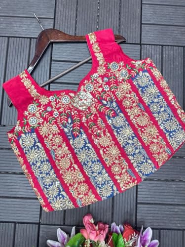 Image of Embellished, Embroidered trending ready-to-wear heavy crepe Silk with embroidery sequence cording work Saree with Full Stitched Blouse