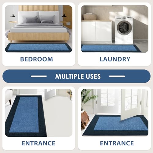 Image of Machine Washable (24 inch x 36 inch+ 24 inch x 60 inch') Runner Rugs Set of 2, Non Slip Kitchen Mats for Floor, Absorbent Entryway Rug for Kitchen, Bedroom, Hallway, Bathroom, Door (Roll Packing)