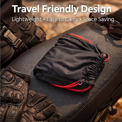 Image of OBEROI'S TRADERS Universal Helmet Cover Bag - Soft Fabric Dustproof Protective Bag for All Helmet Types, Fits Full & Half Face Helmets, Keeps Helmet & Visor Safe, Travel-Friendly