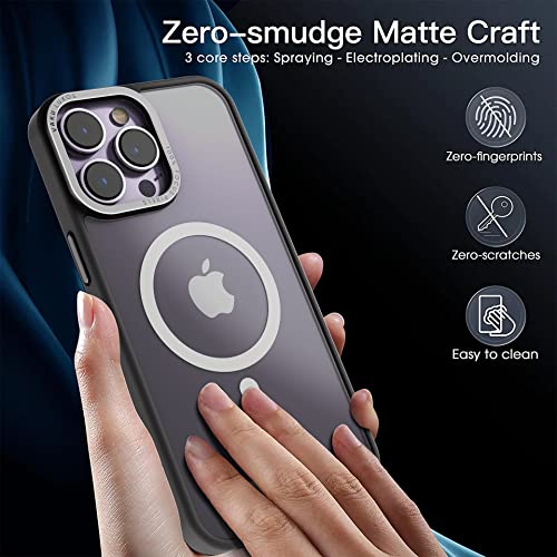 Image of eller sante Trans Armor MagPro for iPhone 14 Pro Case Cover, 6 Feet Drop, Metal Ring Camera Protection, Shockproof, Scratch Resistant, Slim, Compatible with MagSafe Back Cover - Black