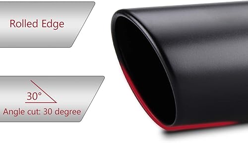 Miniatura 5 de Punta de escape de entrada de 2.5 pulgadas, tubo de escape negro de 2.5 x 4 x 12 pulgadas, con diseño de blot-on, universal para automóvil