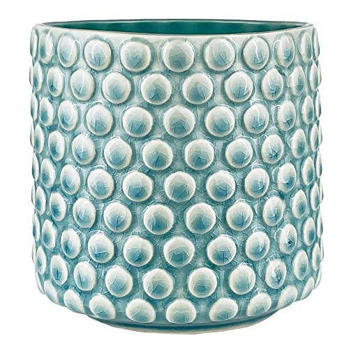 Nordring Pot de Fleur Dotty - Pots de Fleurs décoratifs Couleur pour intérieur Style rétro créatif M (12,5 cm ø), Leu Ciel, Céramique Cover