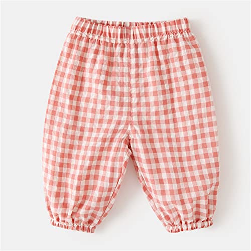 Toddler Kids Cartoon Plaid Pants Casual Breathable Trousers Elastic Waist Ribbed Pants 6M-4Y2