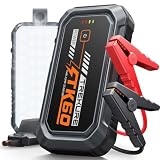 TREKURE Avviatore Batteria Auto, 8000A Avviatore di Emergenza per Auto/Moto (9.0L Benzina / 6.5L Diesel), Booster Avviamento Auto con Luce LED da 2000 Lumen (4 Modi), Morsetti Intelligenti e Cavo USB