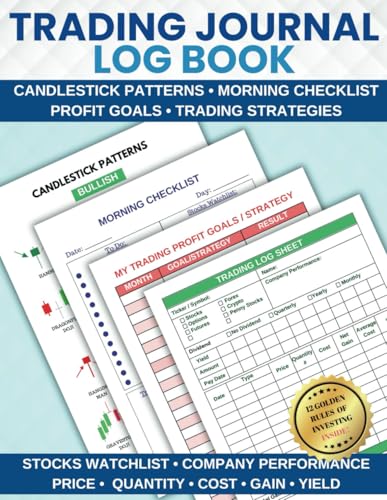 Trading Journal Log Book: For Stocks, Options, Futures, Forex, Crypto, Day Traders with Morning Checklist...