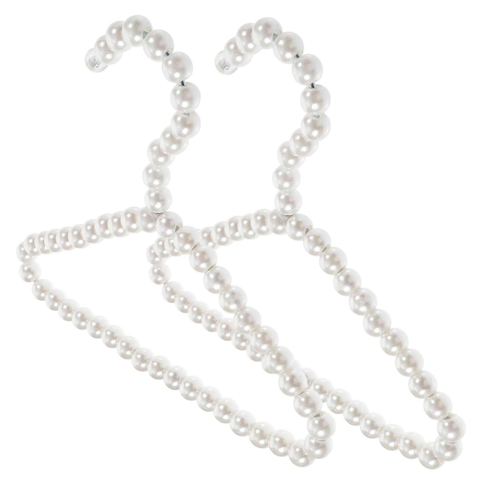 BCOATH 2 Pack Boys and Girls Pearl Hangers Small Pet Hangers for Dogs Cats Pearl Hangers for Pet Clothing 20cm Long White Pet Clothes Hanger