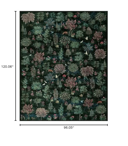 Tapete decorativo Wonnitar verde oscuro 8x10 ft miniatura 2
