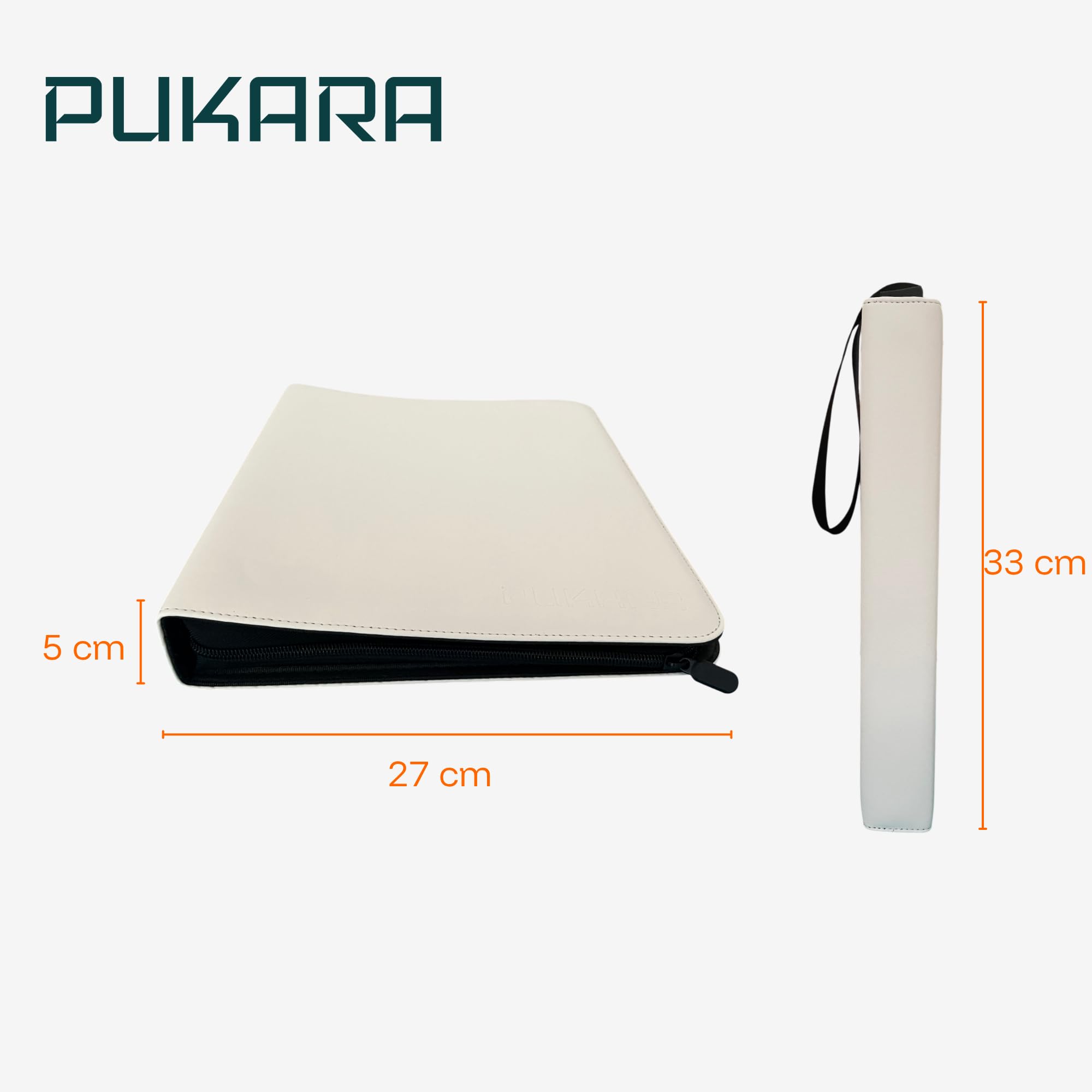 PUKARA Trading Card Binder with Zipper 900 Card Holder, Includes 50 Removable 9-Pocket Sleeves, Waterproof PU Leather, Fits Pokmon, Yu-Gi-Oh!, MTG, Sports Cards TCG Organizer Album (White) - Image 4