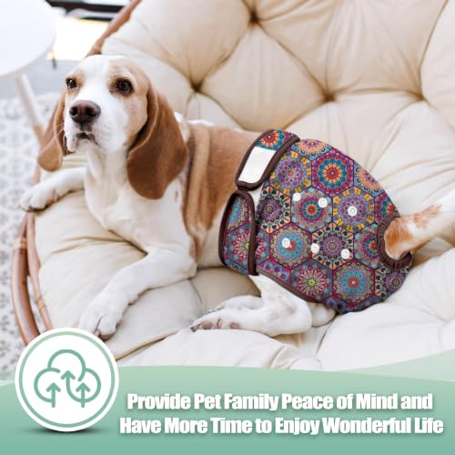 Image of wegreeco Washable Female Dog Diapers Highly Absorbent Reusable Diapers for Dog in Heat Period, 3 Pack (Boho Style, Small)