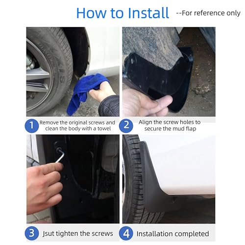 Image of No Drill Mud Flaps Splash Guards Compatible with 2024-2026 Buick Envista,OEM Style Textured Black Custom Fit All Weather Exterior Accessories(4PCS)