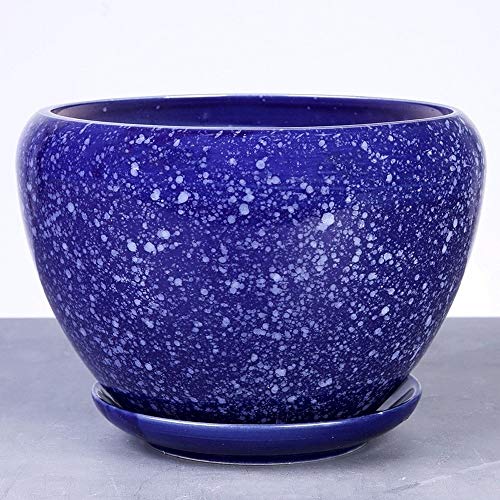 Grand pot de fleur bleu extérieur pour balcon et terrasse