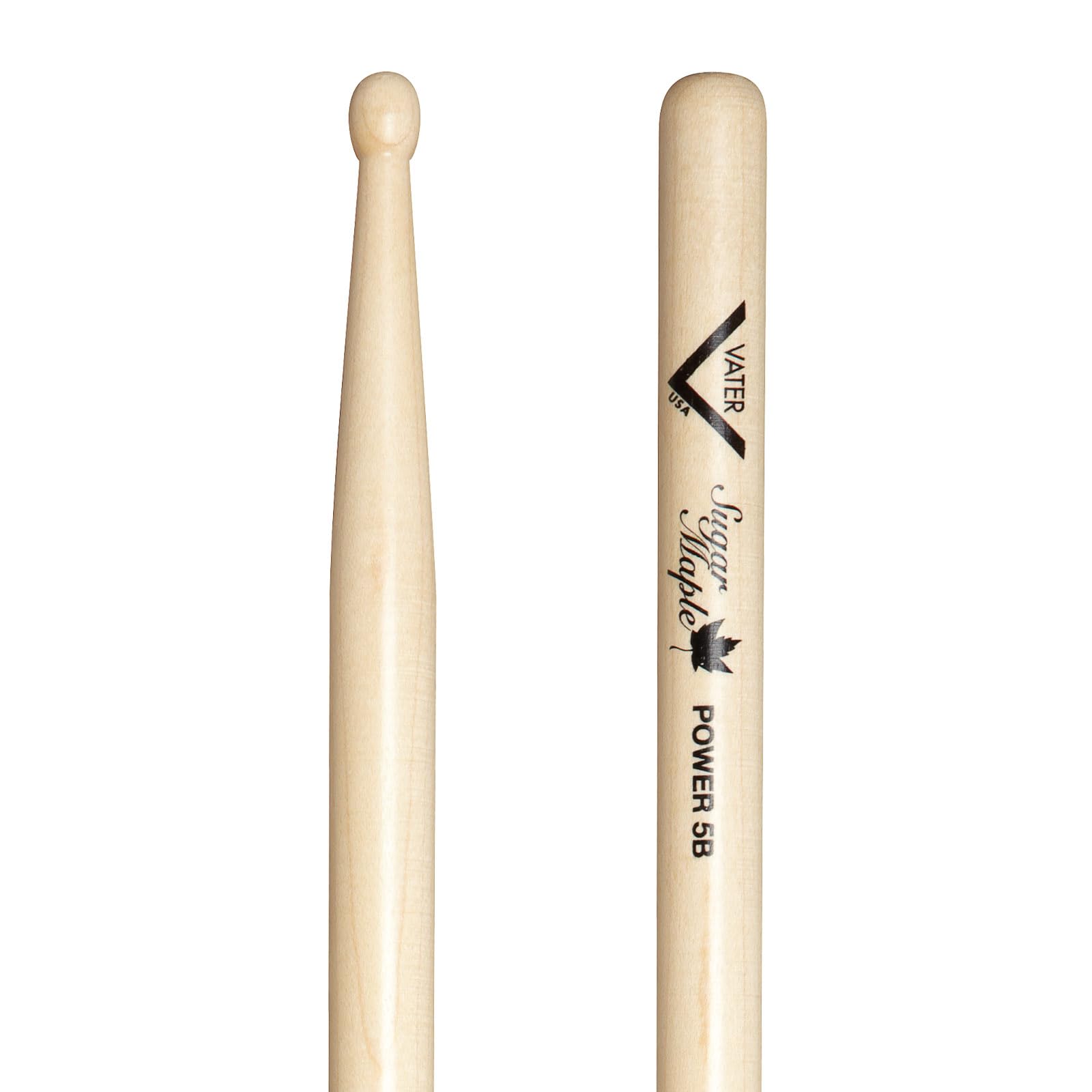 Vater Drumsticks VSMP5BW - Power 5B Sugar Maple Series - Barrel Wood TIp