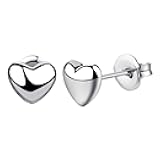 Titanium Earrings Tiny Dot/Heart/Triangle Stud Earrings, Hypoallergenic for Sensitive Ears Women Men, Premium High Polished (Shiny Grey)