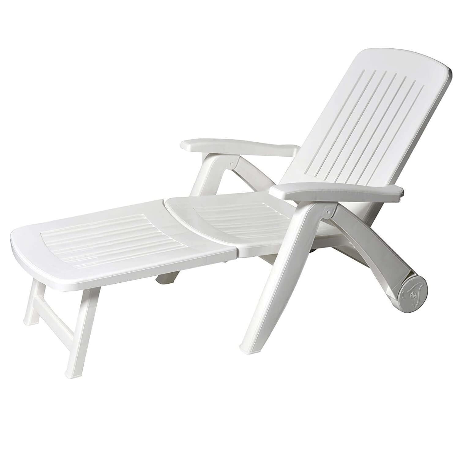 Tumbona con ruedas de resina de plástico para camping, playa, mar, piscina, jardín, exterior