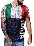  Herren Länder T-Shirt Kurzarm Rundhals Fußball Italia 1516 M