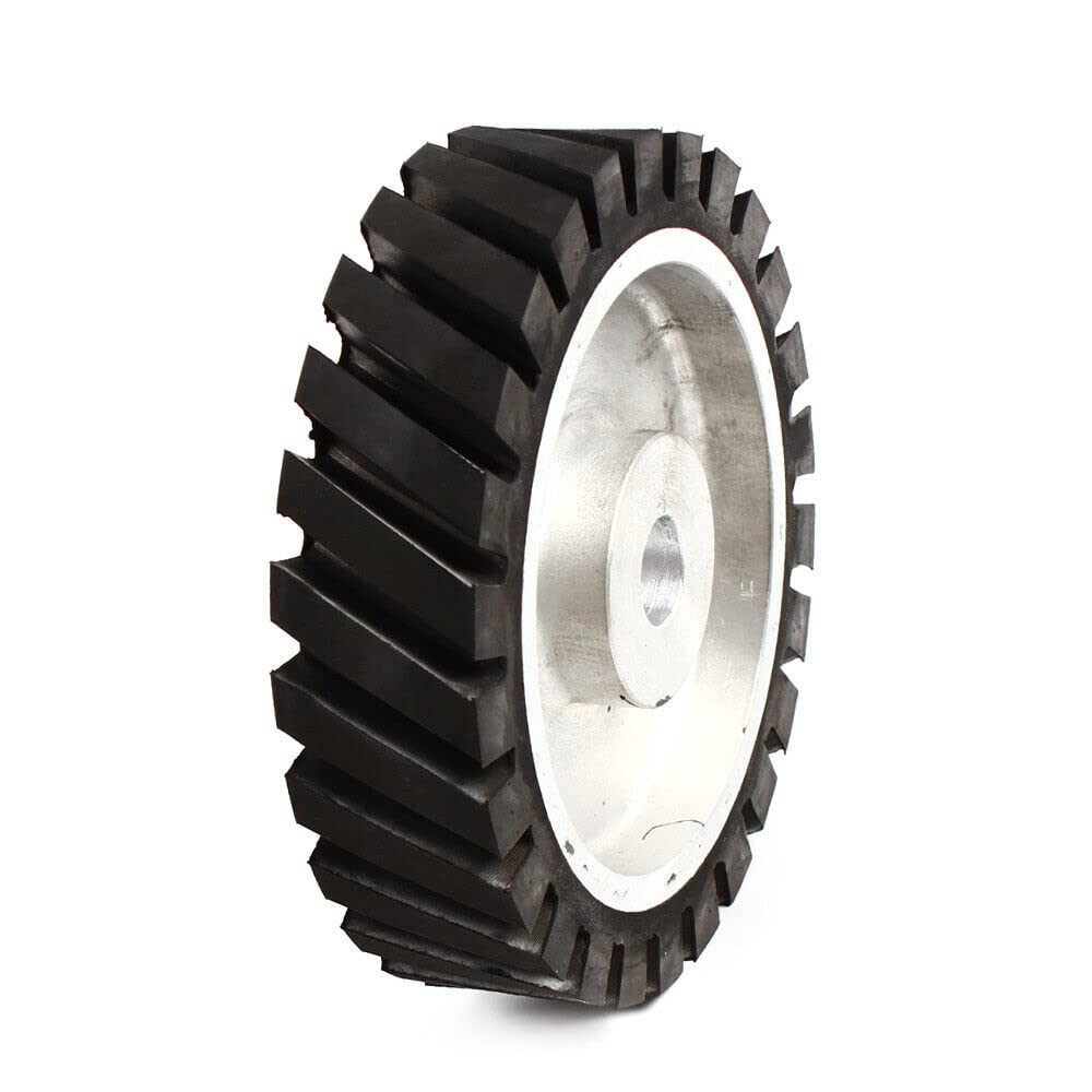 Roue de contact en caoutchouc de 200 mm - Pour ponceuse à bande - Adaptée pour ponceuses, découpage, montage et outils