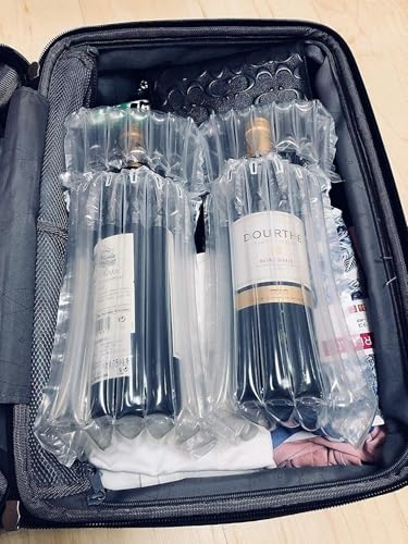 10 Weinflaschen-Schutzvorrichtungen und aufblasbare Luftsäulen Beutel für eine sichere Verpackung und einen sicheren Transport -mit Luftpumpe