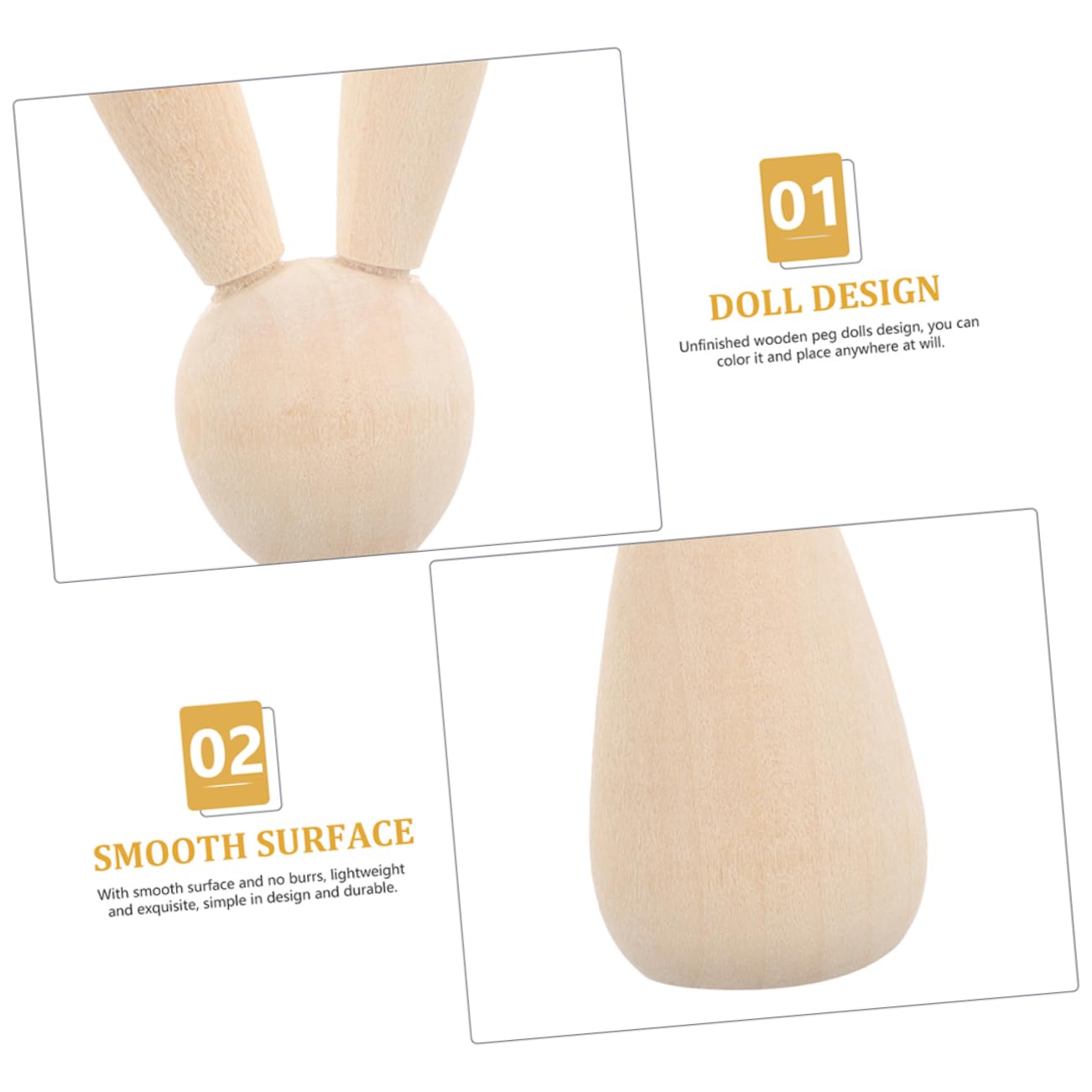 SHINEOFI 4 Juegos Títere De Conejito Figura De Conejo Diy Conejos De Bricolaje Decoraciones De Mesa Bricolaje Y Manualidades Suministros De Bricolaje Para Niños De Madera 12 Uds * 4