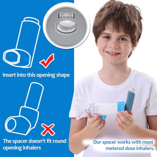 Image of Inhaler Spacer for Children, Nessi OTC Spacer, Spacer for Inhaler with Silicone Mask, Anti-Static Chamber & Exhalation Valve, Easy to Use & Clean