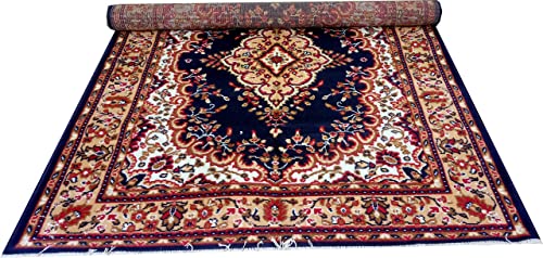 Image of Acrylic Rectangular Carpet for Hall | Mat for Living Room | 5x7 Feet Blue | Anti-Skid Carpets | Carpet for Bedroom Floor | Galicha for Hall | Home & Decor (150x195 CM - Blue Color)
