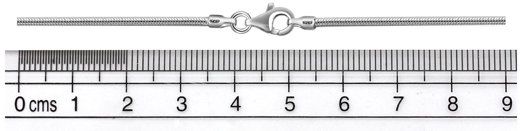 Schlangenkette 925 Silber Kette Damen Halskette 1,6 mm 101023-0 | Silberkette in den Längen 42 45 50 60 70 80 90 cm verfügbar