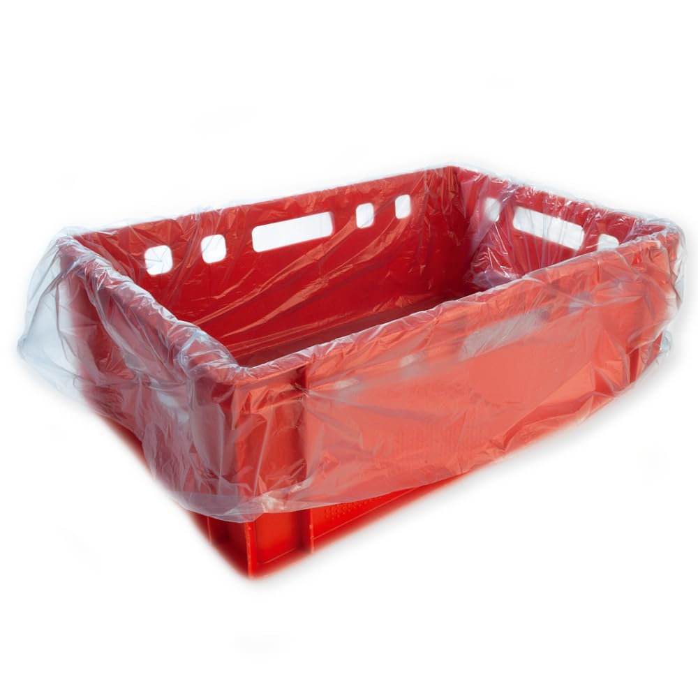 FRANZ MENSCH 500 Stück, Auskleidungssäcke, E2, transparent-blau, HDPE 10my | 65 x 64 cm, Fleischkistensack, Einlegesäcke, box liners, meat crate liners, für Fleischkisten, Metzgerei, Lebensmittel