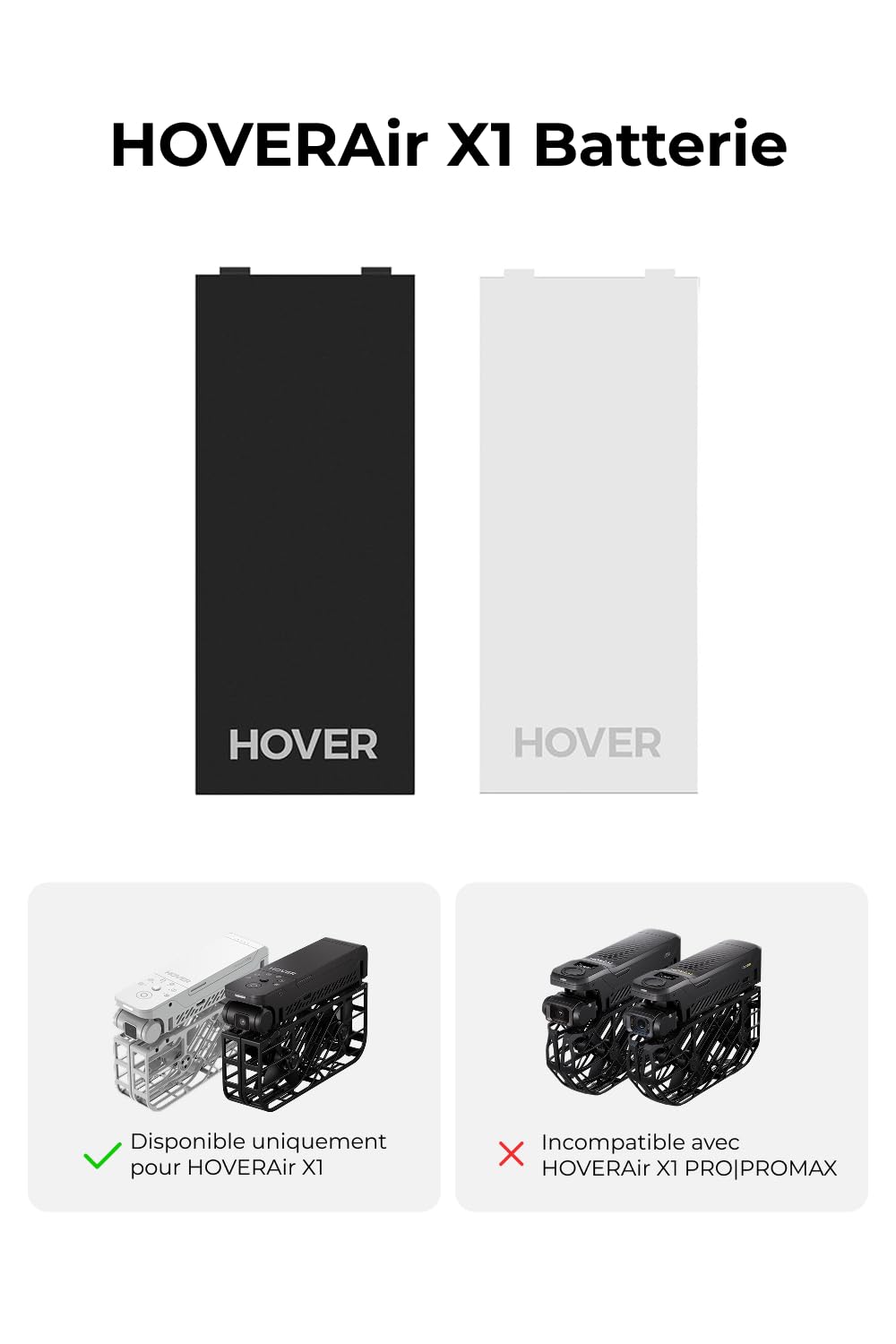 HOVERAir Accessoire de Batterie pour HOVERAir X1 Noir