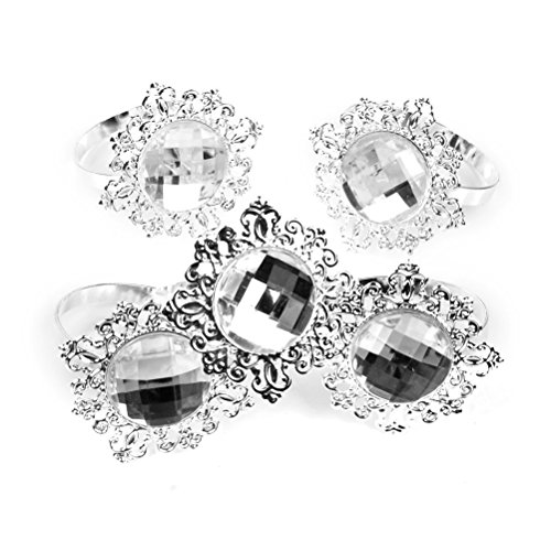 12 peças de anéis de guardanapo brilhantes para decoração de jantares, banquete de casamento