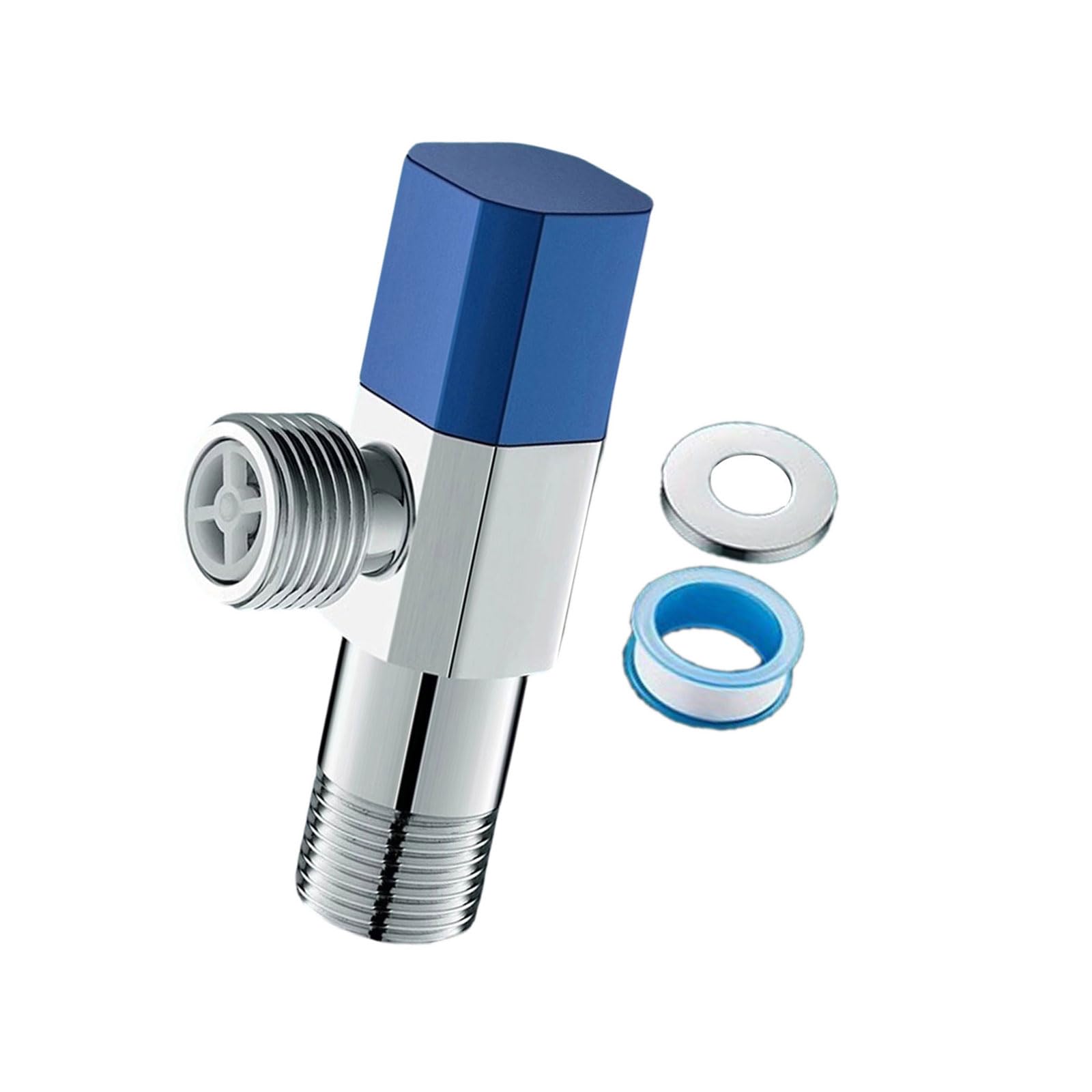 Tsophreniq Blue Stainless Steel Turn Angles Stop Valves Bathroom High Flows Hot/Cold Water Shut Down Flows Control Valves Water Control Shower