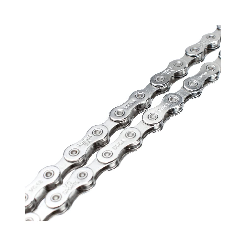 VG SPORTS Cadenas de bicicleta de 12 velocidades, cadenas de bicicleta ligeras medio huecas para bicicleta de carretera/MTB/BMX, plata/oro/titanio/arco iris con eslabón perdido…