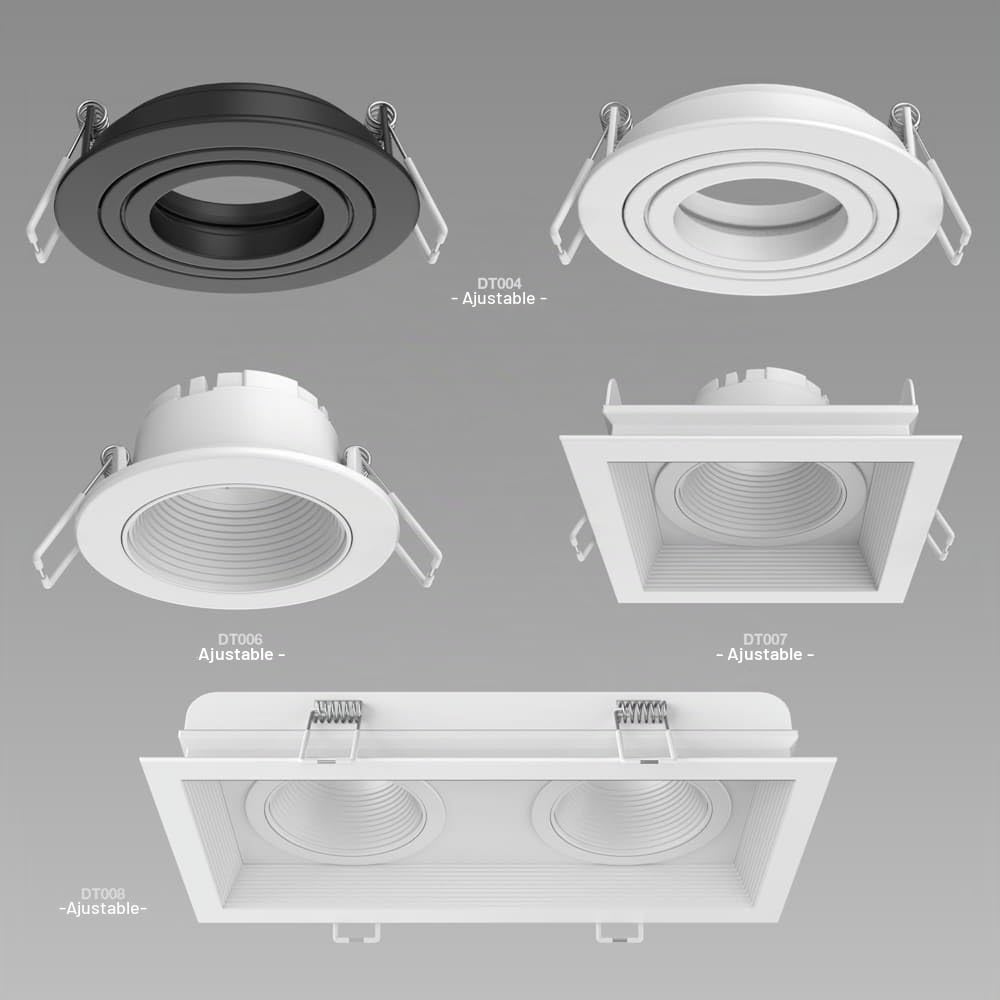 TRAXON LUXPOINT® Aro Circular Orientable Blanco DT004 para bombilla LED GU10 Marco de Bombilla Aluminio+PC Corte techo Ø80mm (Blanco Orientable, Pack 10 und)