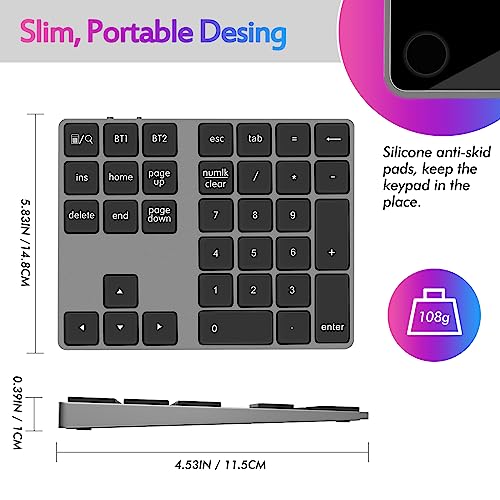 Foloda Bluetooth Number Pad: Wireless Bt Numeric Keypad thumb #4