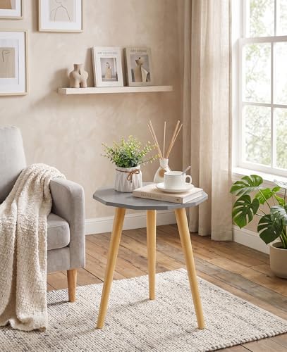Image of UHUD CRAFTS Multipurpose Wooden Coffee Table /Centre Table /Side Table /End Table /Tea Table for Living Room, Bedroom, Balcony & Office - Grey - 14x17 Inches