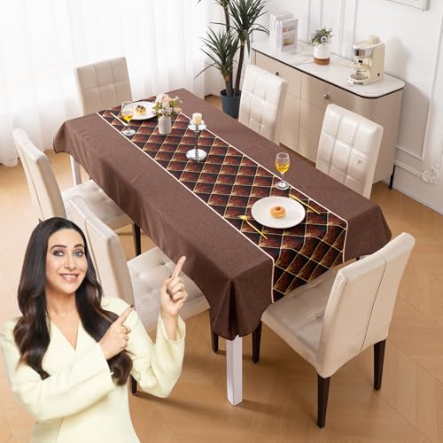Image of HOKIPO Modern Grace Table Cloth for 6 Seater, 55x86 in, Imperial Diamond