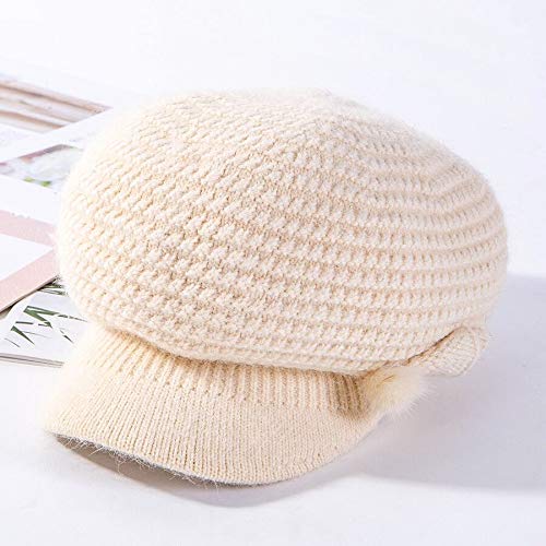 Béret d'hiver tricoté en laine pour femme élégante au style chic