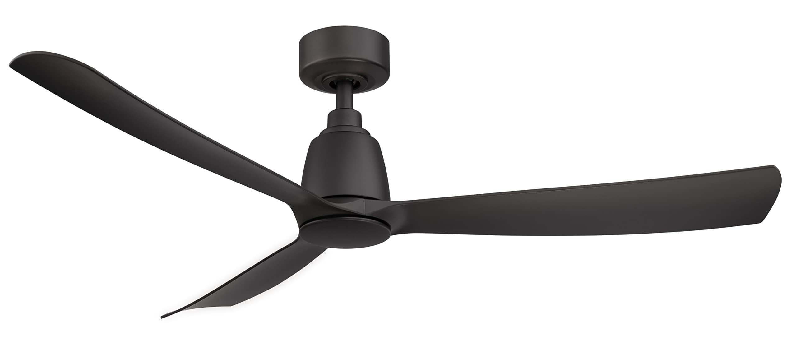 Kute 3 Blade Ceiling Fan 52 Inches Wide with Black Finish and Black Blades