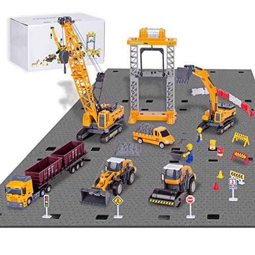 Clovercat Construction Toys For Kids - Toy Construction Vehicles Playset With Excavator, Tractor Truck, Backhoe, Crane, Dump Trucks - Great Birthday Gift For 3 4 5 Year Old Boys & Toddlers (Set 3) #TOP12