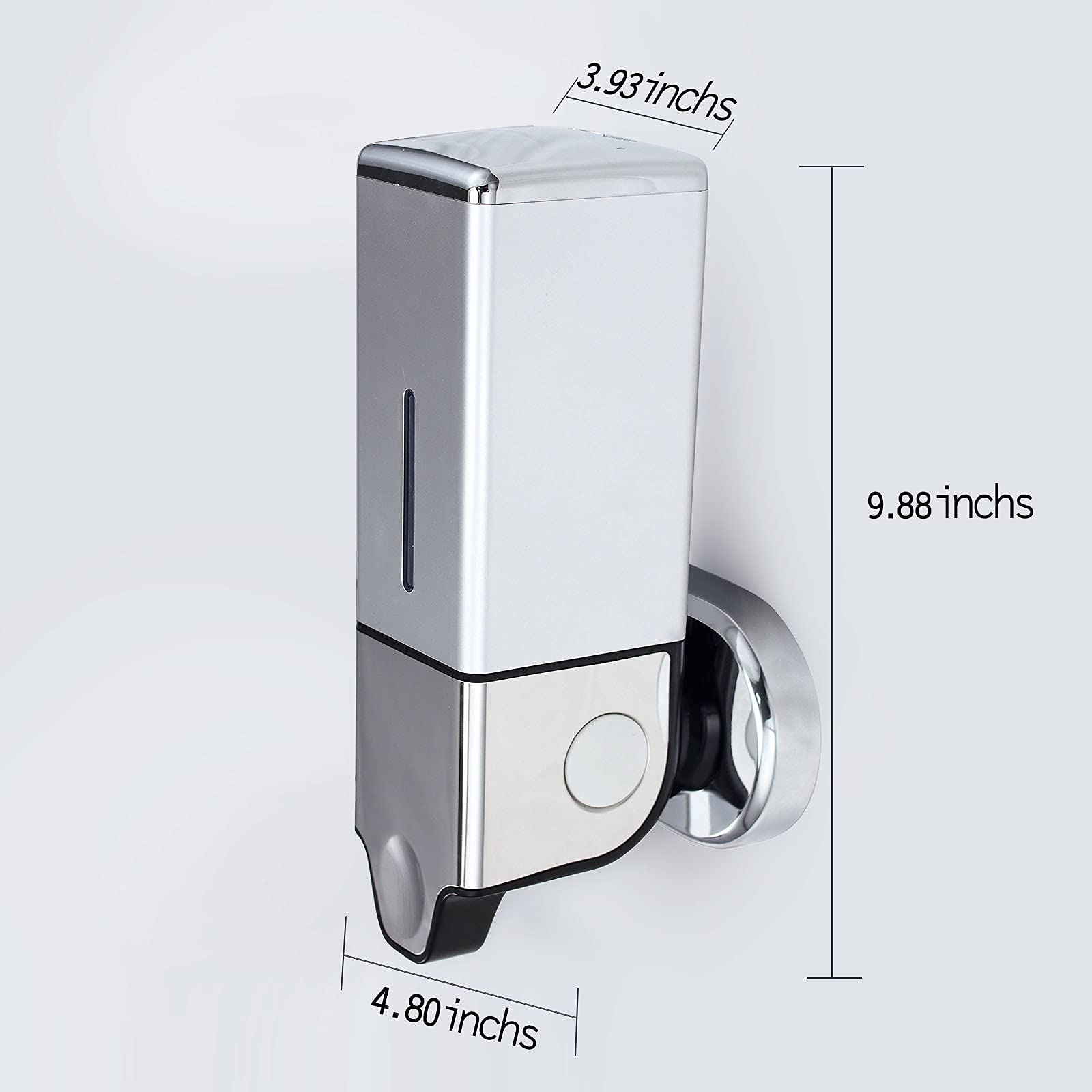 Shower Soap Dispenser 1 Chamber, ANZUSY Wall Mounted Hand Sanitizer Shampoo Conditioner Pump Dispenser Set for Bathroom Kitchen Hotel 500ml