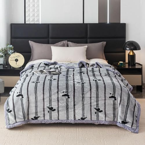 Couverture en vison coréen de lit double luxe réversible 180x220cm - 5