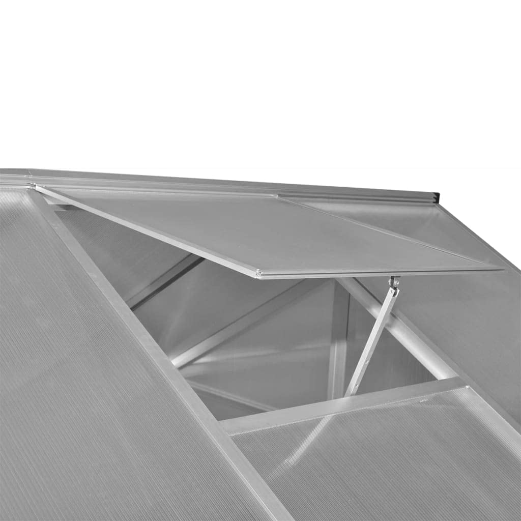 Szklarnia aluminiowa, 3,46 m², dwuścienne płyty poliwęglanowe | Odporna na promieniowanie UV, izolacja cieplna, od -20°C do 70°C, system rynien dachowych, wentylacja