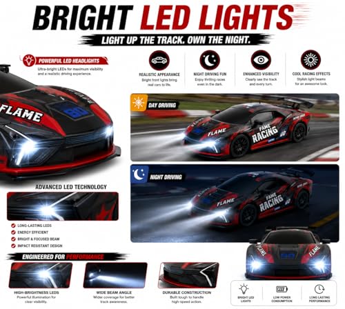 Image of Remote Control Sports Car & Off-Road SUV Toy for Kids, High Speed RC Racing with Wireless Remote, Realistic Lights & Premium Design Gift for Boys Girls (1:24 ENITRO Drift CAR)