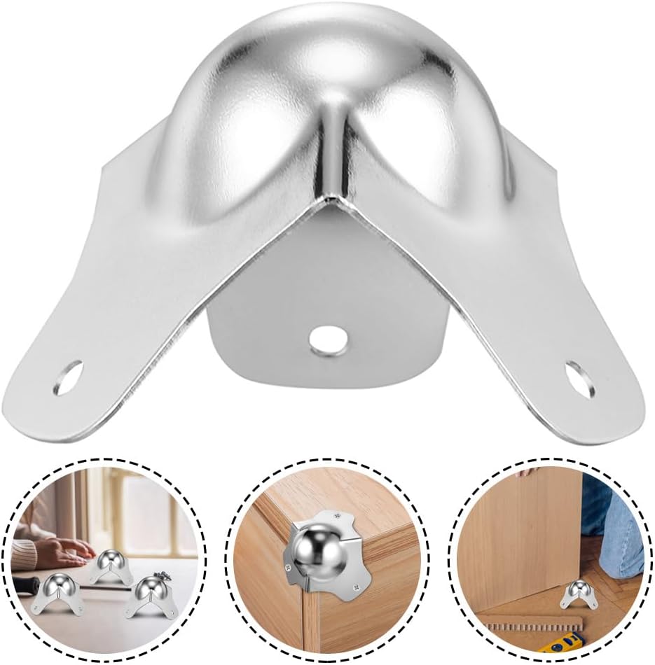 ARTIBETTER Ball Corner Protector for Cabinets and Flight Cases - Durable Iron Edge Guard Silver 12 Pieces Easy Install